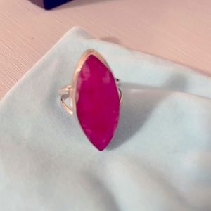 Natural ruby ring in sterling silver